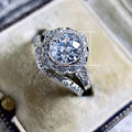 Sparkling Zircon Ring Two Piece Set Vintage Elegant Niche Design Stack Rings For Women view 4
