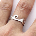 Irregular Wavy Smooth Index Finger Ring, Simple Unisex Statement Band For Jewelry view 2