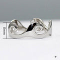 Irregular Wavy Smooth Index Finger Ring, Simple Unisex Statement Band For Jewelry view 4