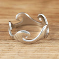Irregular Wavy Smooth Index Finger Ring, Simple Unisex Statement Band For Jewelry view 3