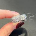 Micro Pave Full Diamond Geometric Zircon Ring, Korean Japanese Style Sparkling Fashion Finger Jewelry view 4