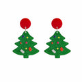 Cartoon Christmas Santa Tree Snowman Acrylic Enamel Stud Drop Holiday Gift Earrings view 5