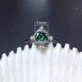 White Gold Plated Emerald Green Zircon Ring For Women, Simple Proposal Jewelry view 3