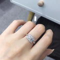 Elegant Crystal Flower Ring For Women Full Rhinestone Simple Korean Style Statement Index Finger Ring view 4