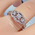 Super Sparkly Minimalist Zircon Ring Luxury Engagement Ring Hollow Design Index Finger Ring view 4