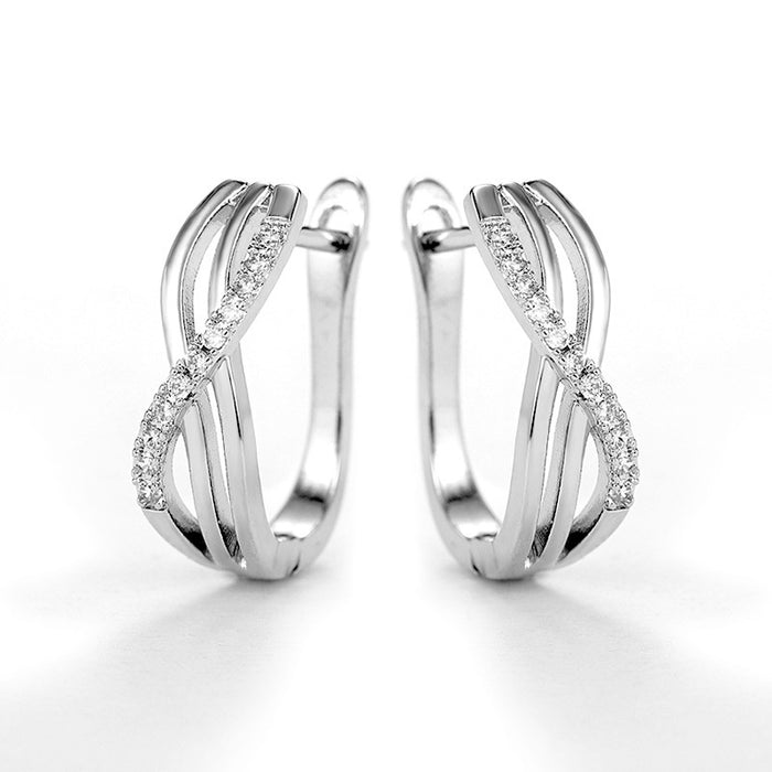 Minimalist Geometric Interwoven Ear Cuffs For Women, Fashion OL Short Multi Layer Hoop Accessories Earrings