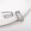 Minimalist Geometric Interwoven Ear Cuffs For Women, Fashion OL Short Multi Layer Hoop Accessories Earrings view 3