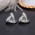 New Womens Triangle Stud Earrings With Trapezoid Square Cut Zircon, Sparkling Commuter Jewelry view 3