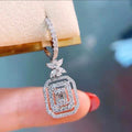 Designer Long Drop Earrings For Women, Full Micro Pave Zircon Fairy Bow Earrings view 3