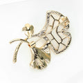 Alloy Mother Of Pearl Ginkgo Leaf Brooch For Coats view 4