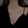 Gold Plated Alloy Geometric Tassel Necklace For Women Minimalist Korean Style Collarbone Chain view 1