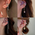 Metal Zircon Butterfly Tassel Clip-on Earrings Korean Niche Luxury Ear Jewelry view 1