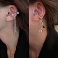 Metal Zircon Butterfly Tassel Clip-on Earrings Korean Niche Luxury Ear Jewelry view 2