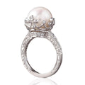 Vintage Palace Style Hollow Womens Ring With Faux Pearl, Elegant Light Luxury Valentines Day Jewelry Gift view 2