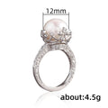 Vintage Palace Style Hollow Womens Ring With Faux Pearl, Elegant Light Luxury Valentines Day Jewelry Gift view 4