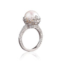 Vintage Palace Style Hollow Womens Ring With Faux Pearl, Elegant Light Luxury Valentines Day Jewelry Gift view 3