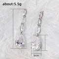 French Marquise Zircon Pear Waterdrop Earrings Light Luxury Bridal Drop Jewelry For Women view 5