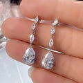 French Marquise Zircon Pear Waterdrop Earrings Light Luxury Bridal Drop Jewelry For Women view 3