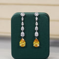 Korean Pear Shape Cubic Zirconia Long Tassel Drop Earrings Fashion Waterdrop Jewelry For Women view 6