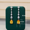 Korean Pear Shape Cubic Zirconia Long Tassel Drop Earrings Fashion Waterdrop Jewelry For Women view 5
