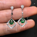 Geometric Diamond Shape And Teardrop Cubic Zirconia Dangle Earrings With Elegant Tassel Design view 4