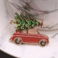 Alloy Enamel Christmas Tree Car Brooch Pin For Holiday Decoration view 3