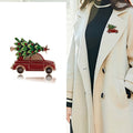 Alloy Enamel Christmas Tree Car Brooch Pin For Holiday Decoration view 2