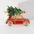 Alloy Enamel Christmas Tree Car Brooch Pin For Holiday Decoration view 1