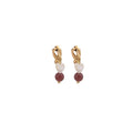 Elegant Gold Alloy Clip On Heart Pearl Red Bead Contrast Color No Piercing Women's Fashion Earrings view 5