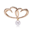 Alloy Heart Pearl Brooch For Simple Suit And Clothing Accessories view 1