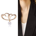 Alloy Heart Pearl Brooch For Simple Suit And Clothing Accessories view 2