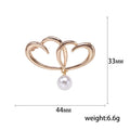 Alloy Heart Pearl Brooch For Simple Suit And Clothing Accessories view 5