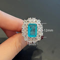Vintage European American 8x12 Synthetic Gemstone Ring With Cotton Inclusion, Wedding Gift Jewelry view 5