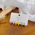 Sweet Candy Color C-Shaped Enamel Hoop Stud Set Summer Fresh Minimalist Alloy Huggie Earrings view 4