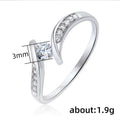 Classic Platinum Color Twisted Arm Zircon Wedding Ring For Women Embrace Love Bridal Jewelry view 5