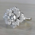 Light Luxury Women's Flower Ring With Full Pave Zircon, Elegant Daily Wear Hand Jewelry view 2