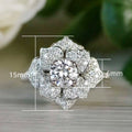 Light Luxury Women's Flower Ring With Full Pave Zircon, Elegant Daily Wear Hand Jewelry view 5