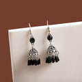Vintage Baroque Palace Style Alloy Rhinestone Bell Dome Tassel Hook Dangle Drop Statement Earrings view 1