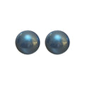 French Vintage Round Pearl Stud Earrings With Silver Pins Light Luxury Geometric Jewelry view 5
