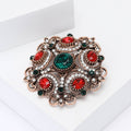 Baroque Alloy Rhinestone Floral Brooch For Sweaters And Coats view 3