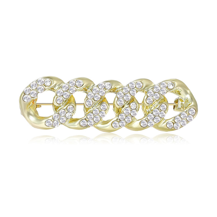 Alloy Rhinestone Chain Brooch Pin For Men And Women Lapels