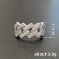 Hip Hop Twisted Hollow Women's Ring With Full Pave Zirconia Luxury Trendy Index Finger Ring view 3