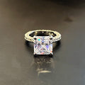 Classic Four Prong Women's Ring With Super Sparkly Square Eight Hearts Eight Arrows Zirconia view 2