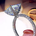 Classic Four Prong Women's Ring With Super Sparkly Square Eight Hearts Eight Arrows Zirconia view 1