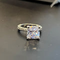 Classic Four Prong Women's Ring With Super Sparkly Square Eight Hearts Eight Arrows Zirconia view 3