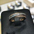 Minimalist Micro Pave Zircon Cross Ring For Women Two Tone Plated Style Fashion Finger Jewelry view 2