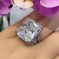 Korean Square Sparkling Zircon Ring Light Luxury Minimalist Fashion Finger Jewelry For Women view 1
