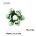 Enamel Alloy Begonia Flower Brooch Pin For Elegant Apparel Decoration view 6