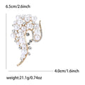 Alloy Rhinestone Pearl Brooch Pin For Cardigans And Coats view 4