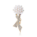 Alloy Rhinestone Pearl Bouquet Brooch Elegant Lapel Pin For Coats view 5
